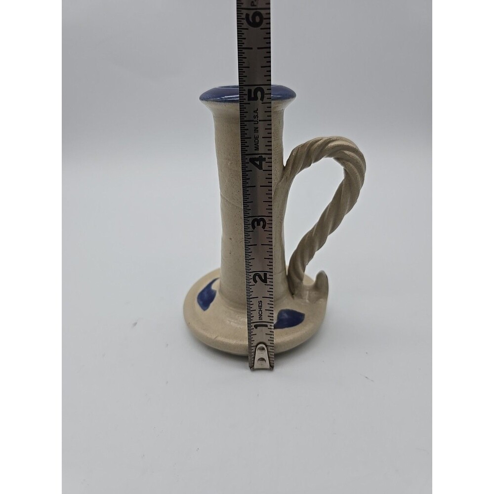 Maloney Pottery Candlestick Holder Williamsburg VA Salt Glazed - Picture 9 of 10